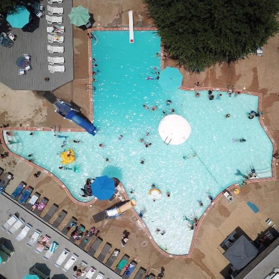 Texas Pool in Plano is shaped like the great state of Texas