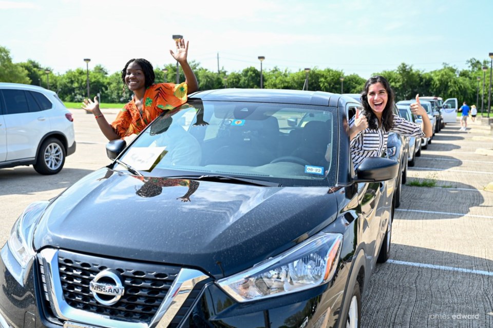 Some of the 80+ teens who participated in the Plano Mayor’s Summer Internship Program were celebrated during a drive-by parade.
