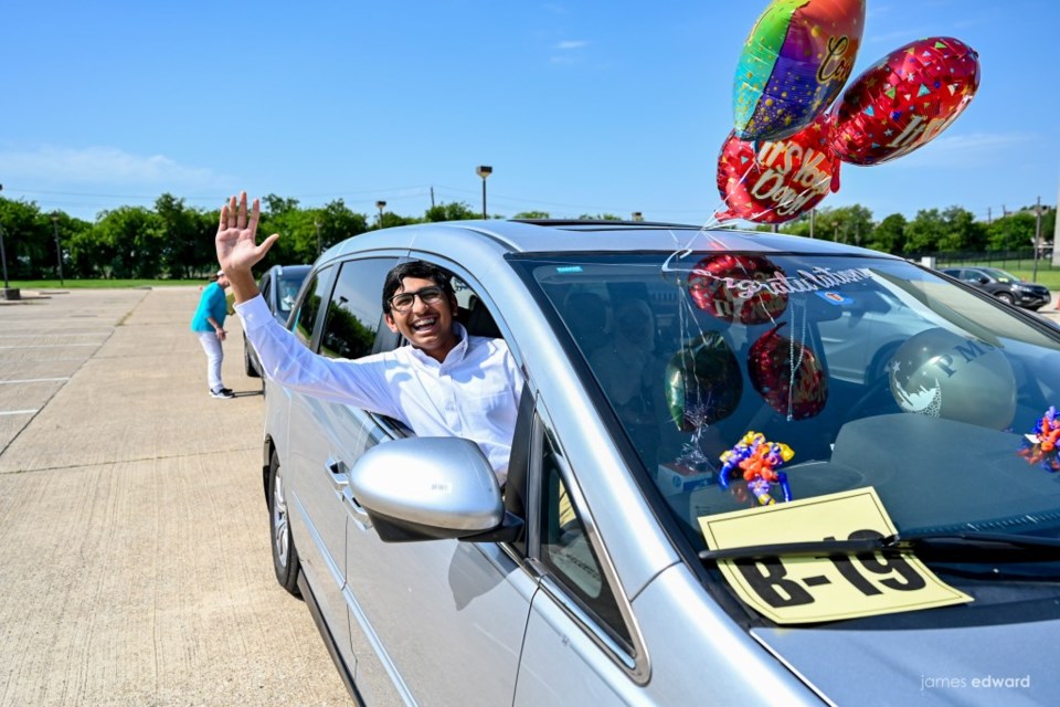 One of the 80+ teens who participated in the Plano Mayor’s Summer Internship Program were celebrated during a drive-by parade