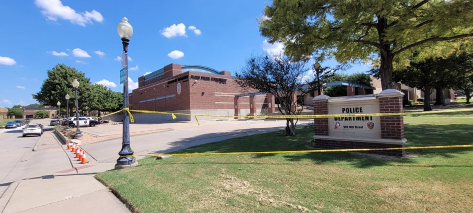 Plano Police Department blocked off for investigation. It's set to reopen to the public on Wednesday. | Jordan Jarrett