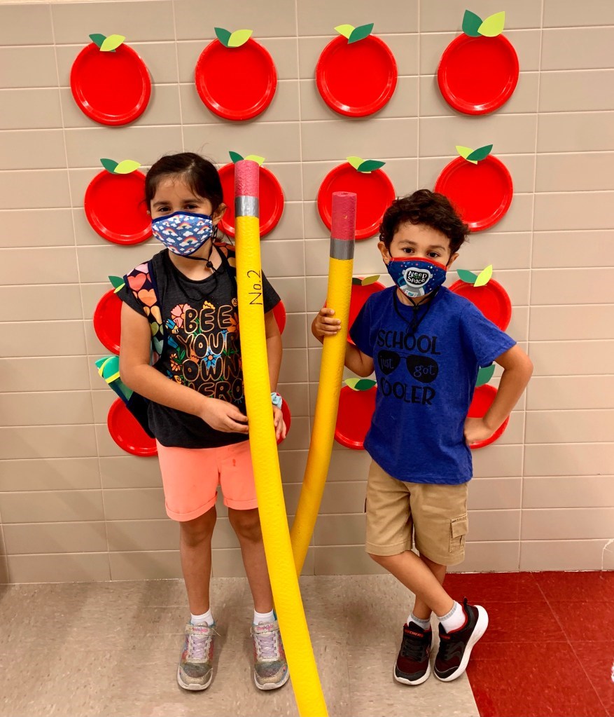 These props and this backdrop are awesome for a back to school photo!