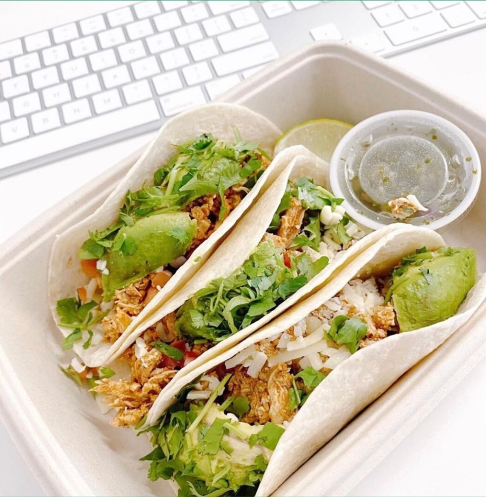 Freshii's pulled Chipotle chicken tacos make for a great office snack! One of several healthy places to eat in Frisco. | Via @freshii on Instagram