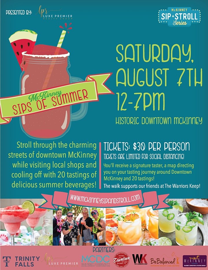 McKinney Sips of Summer is a perfect thing to do this weekend to say farewell to summer.