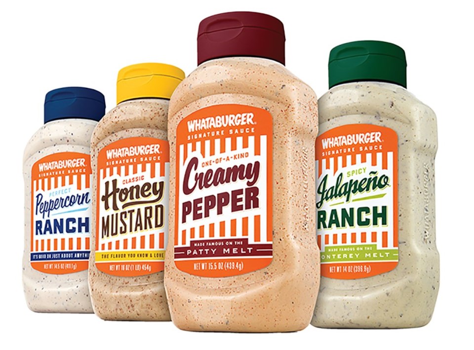 This restaurant product is a must for Texans. Get your favorite Whataburger sauces at H.E.B or Central Market! | Image courtesy of Whataburger