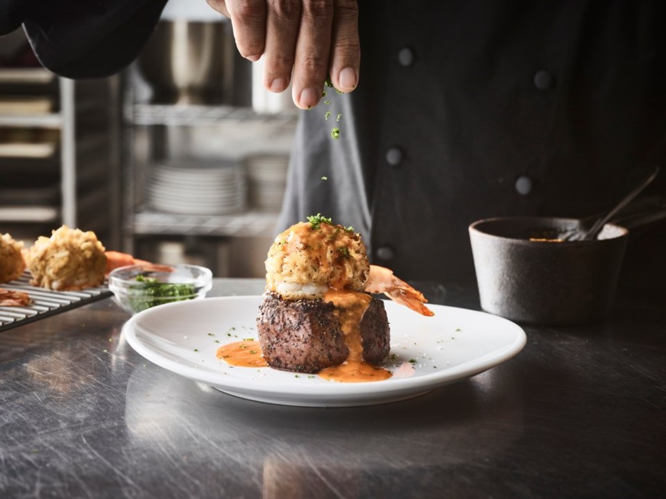 Petit filet mignon with crab-stuffed shrimp | Image courtesy of Fleming’s Prime Steakhouse and Wine Bar
