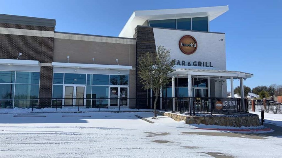 Wow! This was the Uncork'd patio in McKinney during the blizzard of February 2021. Still beautiful! | Courtesy of Uncork'd