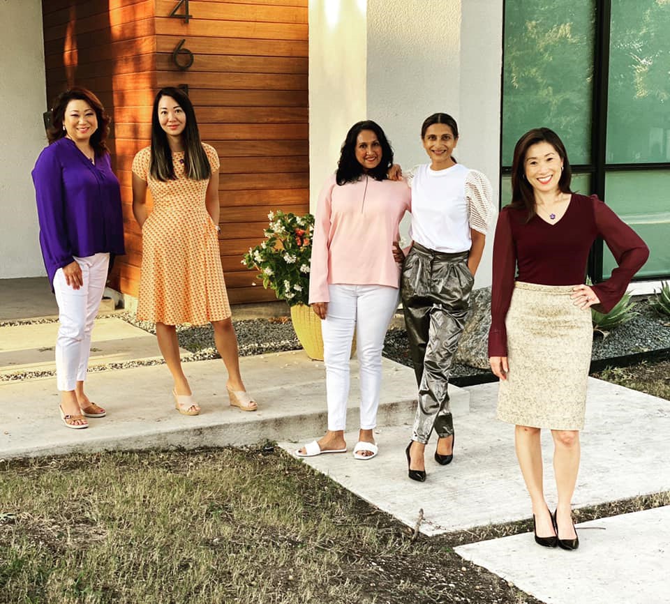 Orchid Giving Circle at Texas Women’s Foundation Executive Committee (left to right): Mylinh Luong, Chair; Jean Chao, Treasurer; Gowri Sharma, Grants Committee Chair; Radhika Zaveri, Secretary/Communications Chair; and Arang Cistulli, Membership Chair. | Image courtesy of Orchid Giving Circle at Texas Women’s Foundation