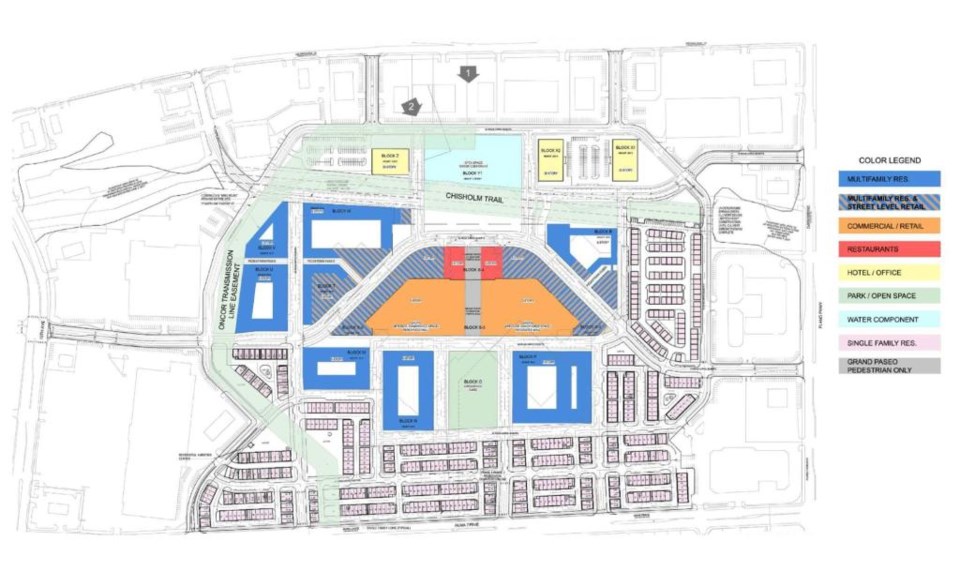 The concept plan for the Collin Creek Mall development.