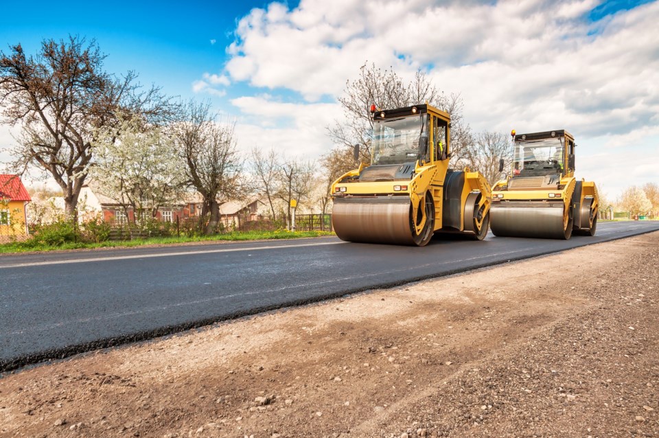 Two,Working,Road,Rollers,Making,New,Road