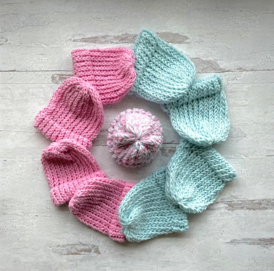 Tiny beanies for premature babies by Vijay Shivnani