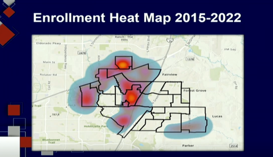 Allen ISD enrollment heat map