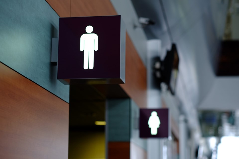 Entrance,To,The,Male,And,Female,Toilet.,Sign,In,Airport