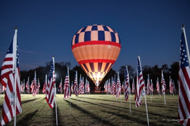 Pictured is US flags