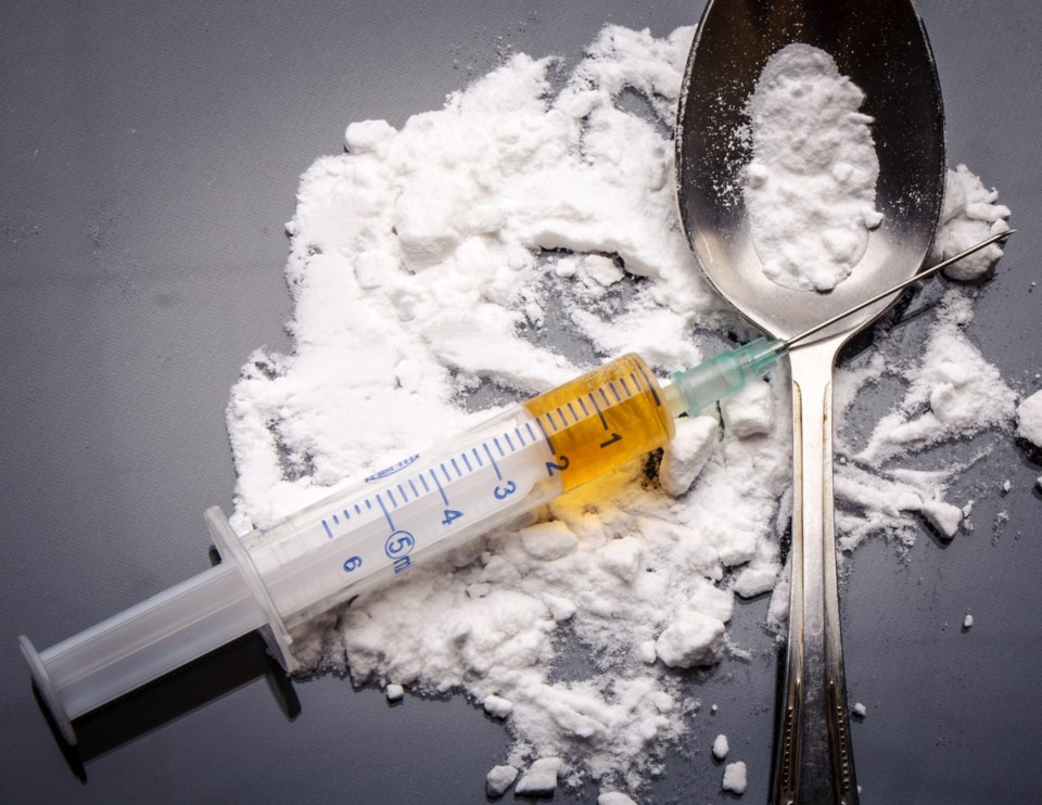 Drug,Syringe,And,Cooked,Heroin,On,Spoon