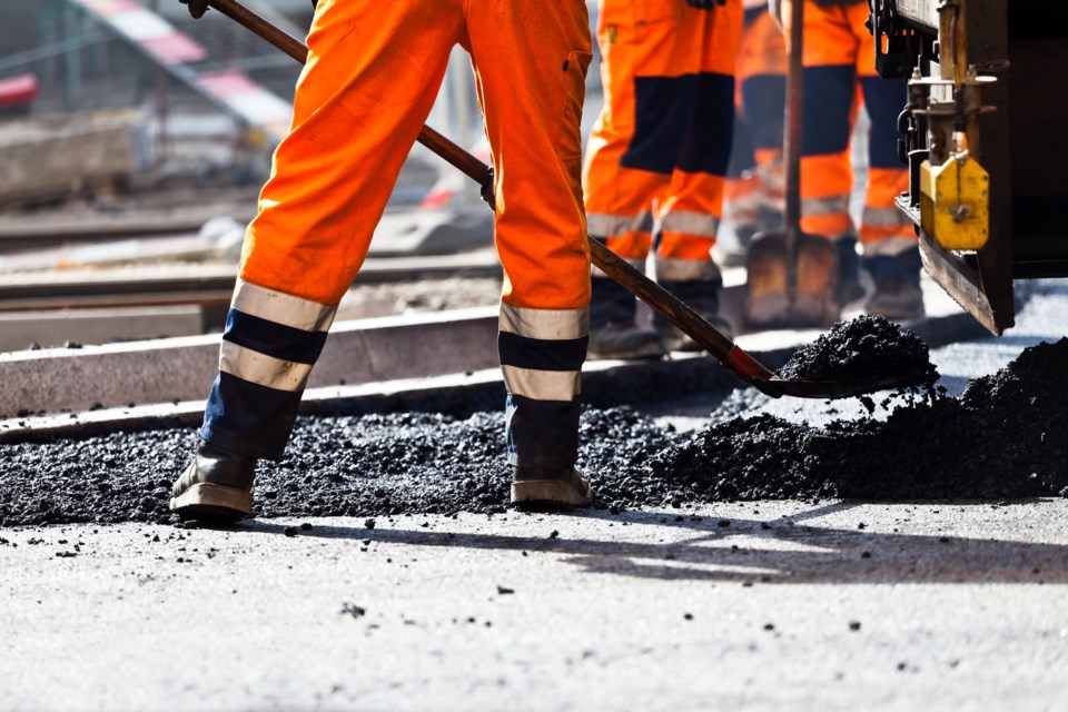 Workers,On,A,Road,Construction,,Industry,And,Teamwork