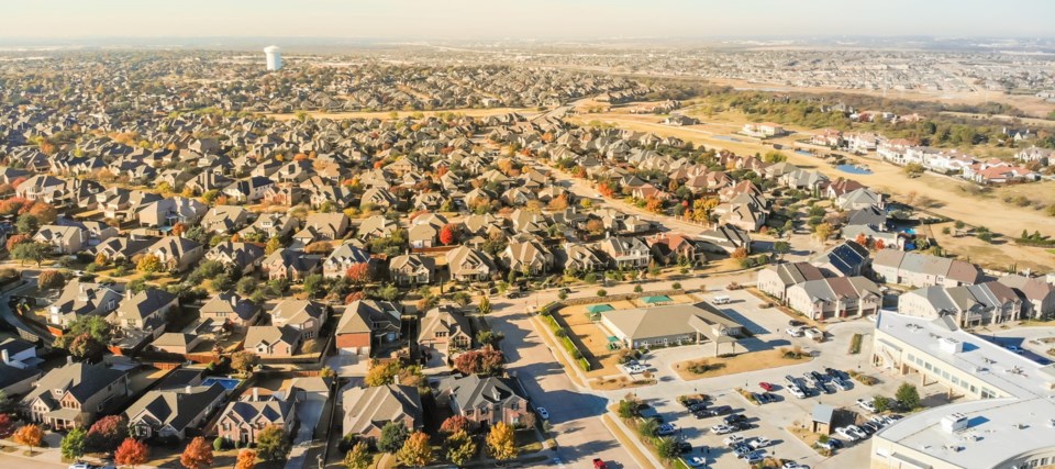 Panorama,View,Aerial,View,New,Development,Neighborhood,In,Cedar,Hill,