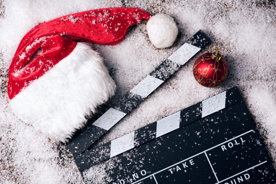 Christmas,Hat,With,Film,Board,In,The,Snow