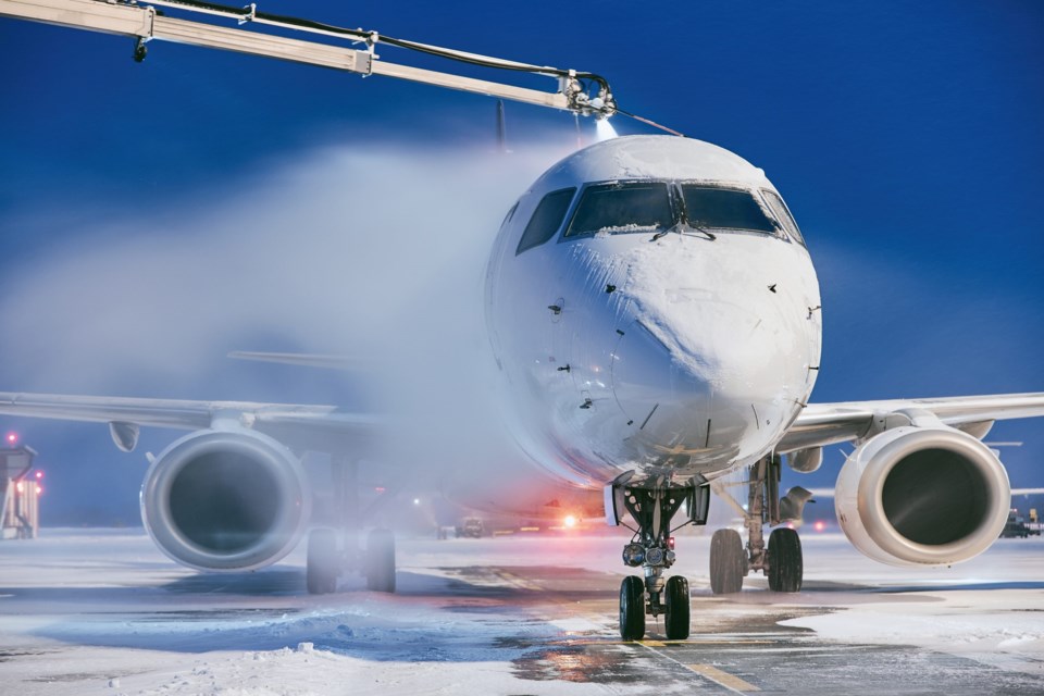 Winter,Morning,At,Airport.,Deicing,Of,Airplane,Before,Flight.