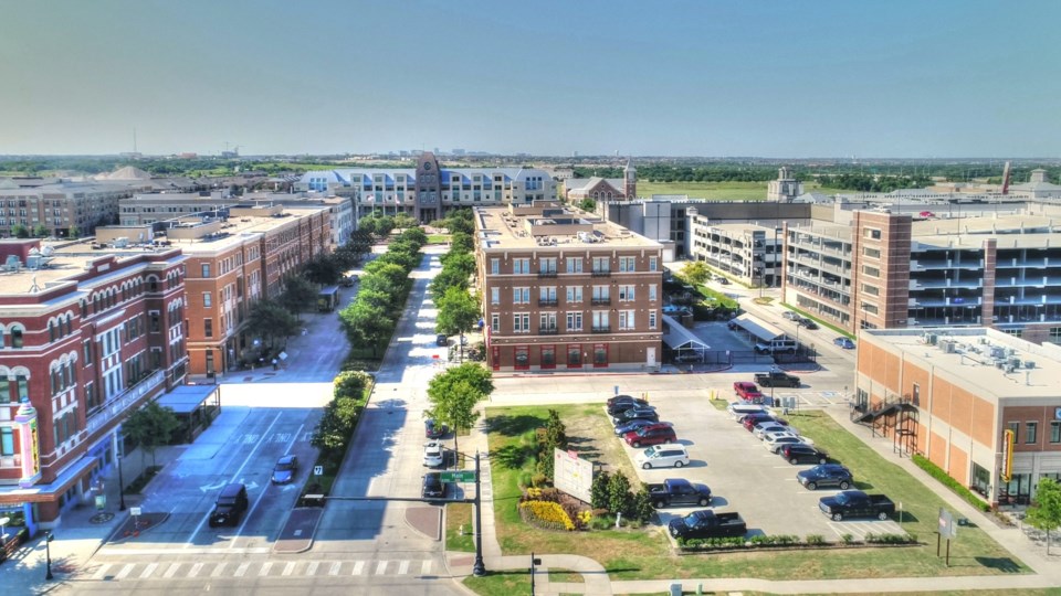 New,Downtown,Frisco,Texas,From,The,Air