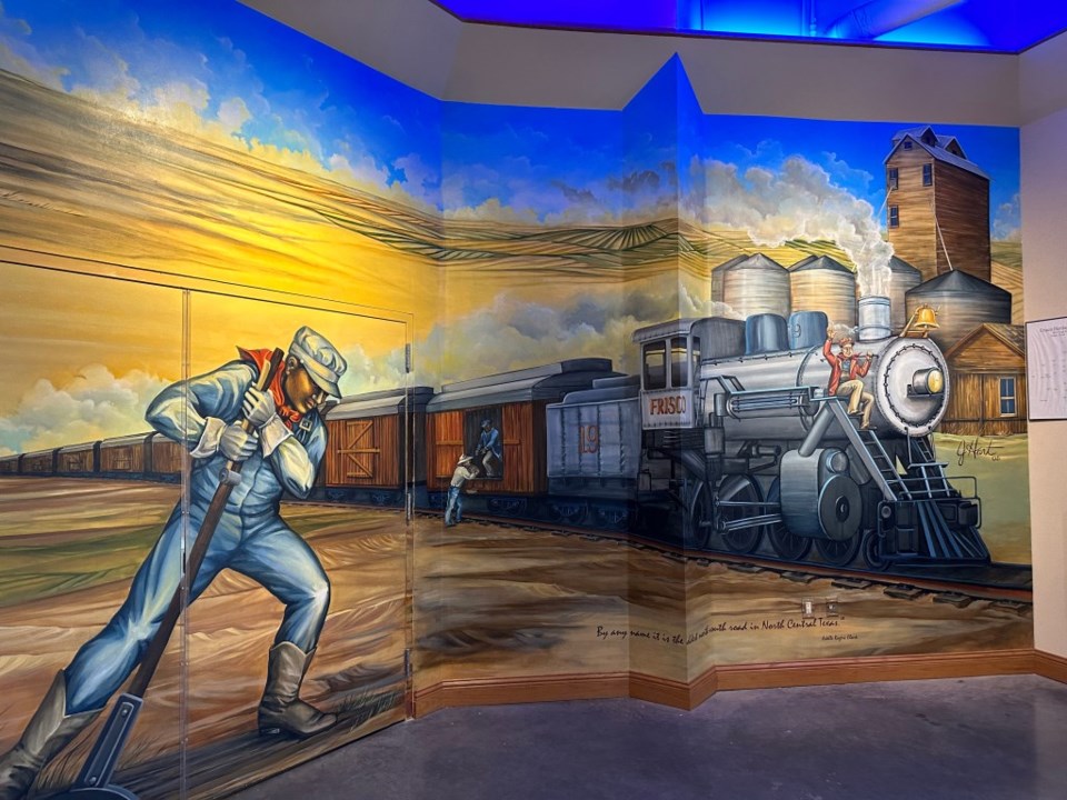 Preston Road mural at Frisco Heritage Museum