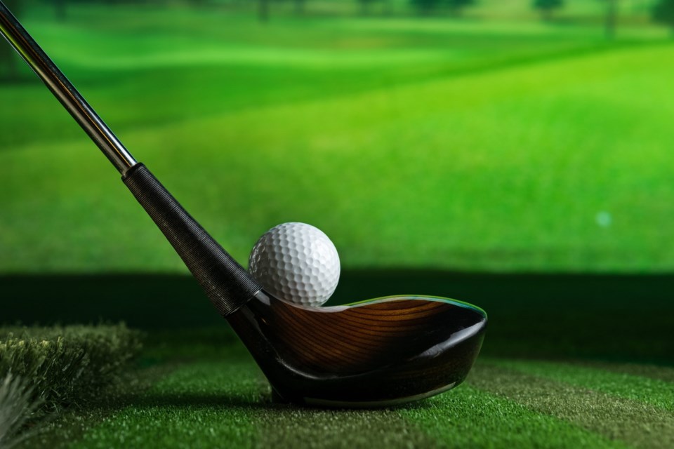 Sreen,Golf.,Putter,And,Golf,Ball,On,The,Background,Of