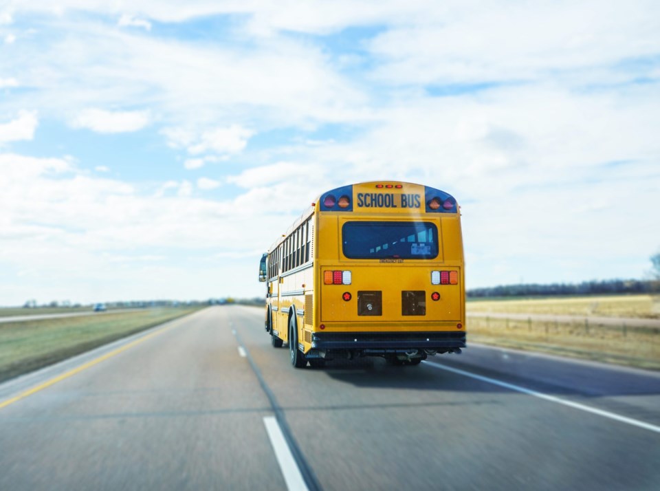 School,Bus,On,The,Freeway