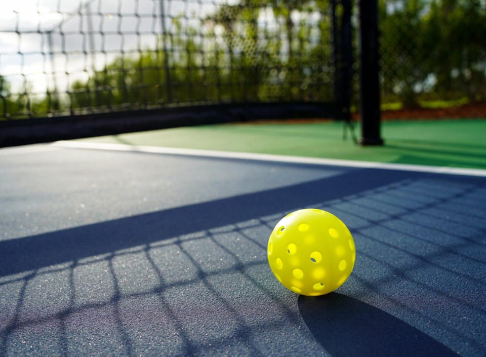 Close,Up,Of,A,Pickleball,On,A,Pickleball,Court.