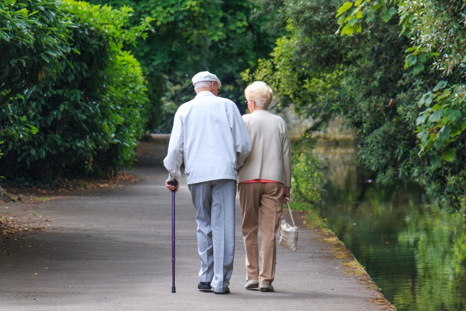 Old,Couple,Walking,In,The,Park