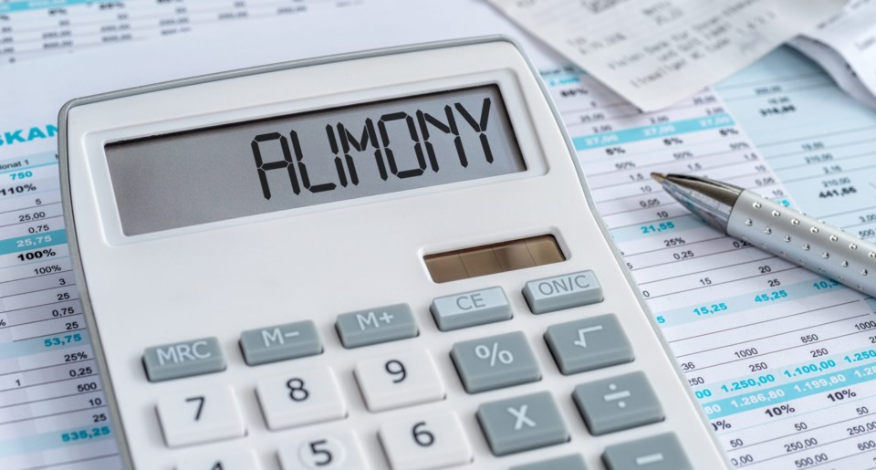 A,Calculator,With,The,Word,Alimony,On,The,Display