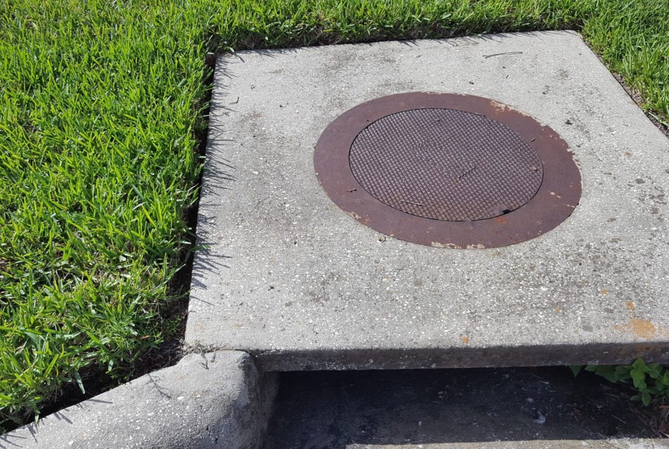 Stormwater,Drain,With,Manhole,On,Top