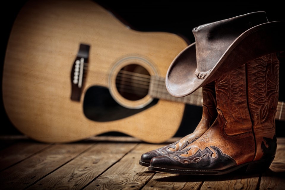 Country,Music,Festival,Live,Concert,With,Acoustic,Guitar,,Cowboy,Hat