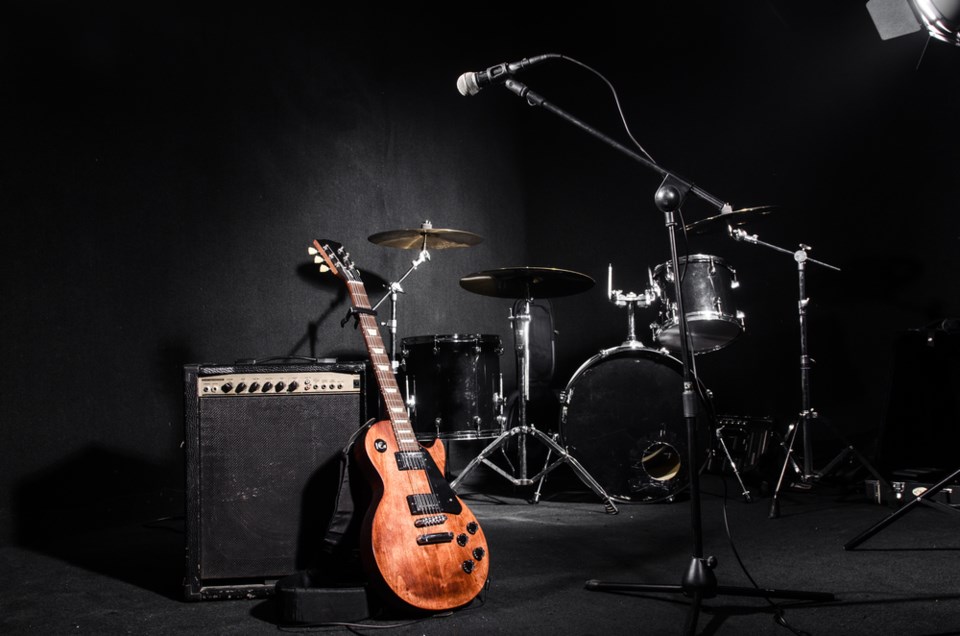 Set,Of,Musical,Instruments,During,Concert