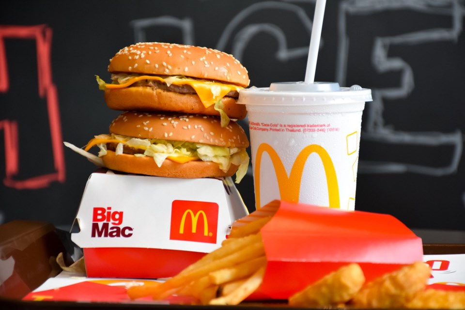 Ayutthaya-thailand,april?,28,2022:,Double,Mcdonald&#8217;s,Hamburger,Combo,Set,,Promotion,Set,Of