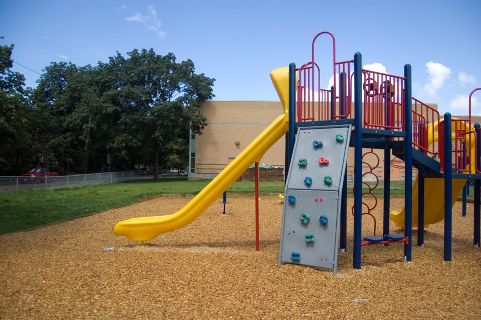 Bright,Colorful,Playground,At,A,School,Yard