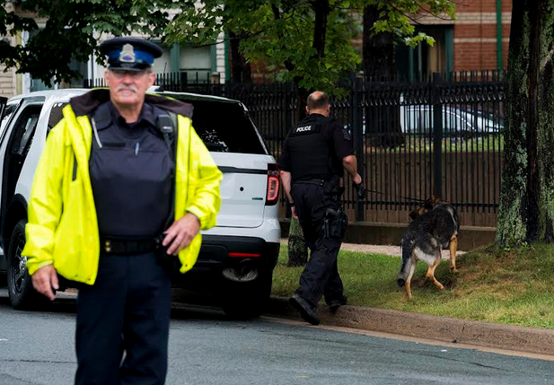 Police dog bomb threat