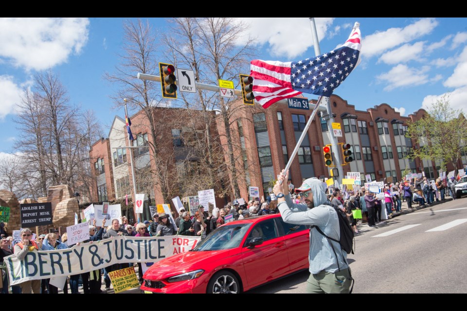 The No Kings! protest occurred in Downtown Longmont on Saturday, April 19.