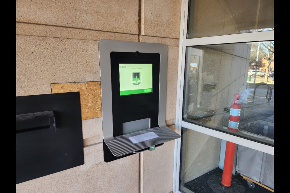 Outdoor return point at the Longmont Library.