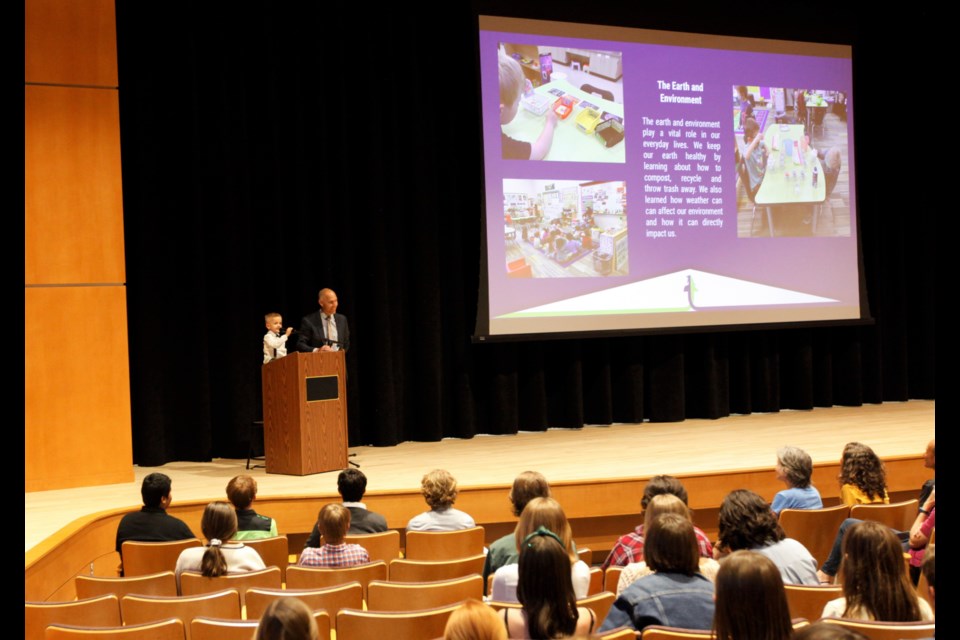 A Lyons preschool students present during Confluence 2022 on Tuesday