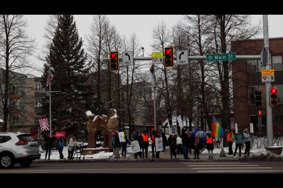 Bigger than Roe Rally on Jan. 21, 2023 along Longmont's Main Street.