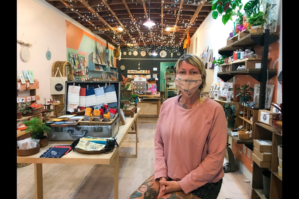 Maker General co-owner Julie Benoit in the Main Street store. 
(Photo by Mandy Froelich)