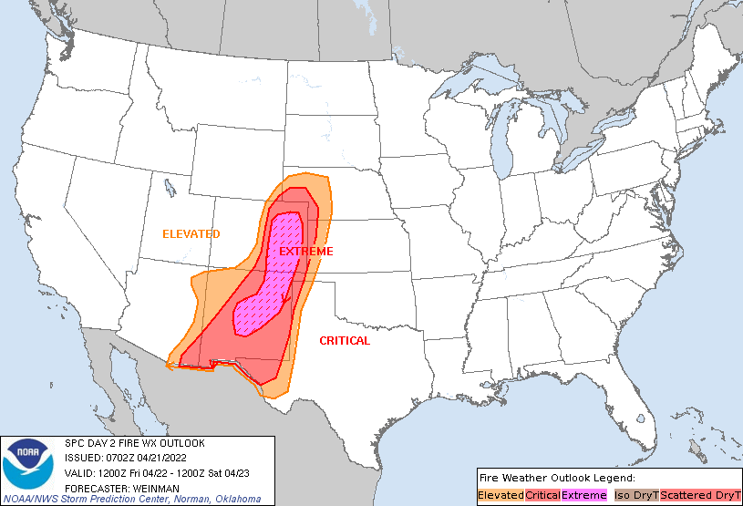 Fire weather outlook across Colorado's Front Range and Eastern Plains will be extreme on Friday.