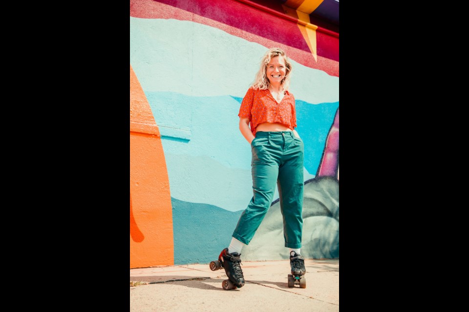 Leann Corbitt, founder of All Skate Foundation, on her skates.