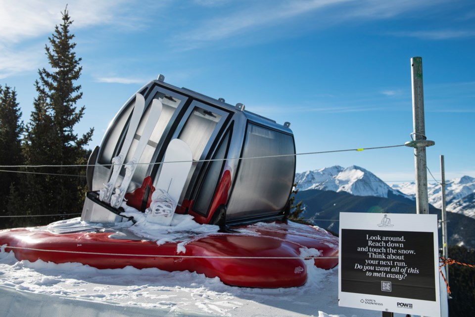 Aspen Skiing Company’s melted gondola installation at the top of Aspen Mountain on Tuesday, Dec. 21, 2021. (Kelsey Brunner/The Aspen Times)

The Aspen Times