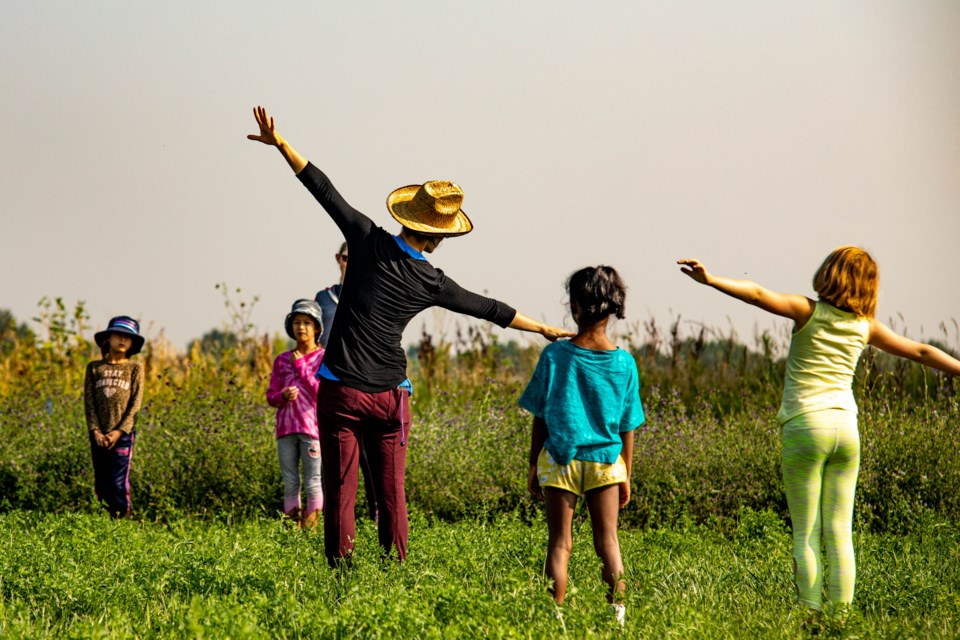 Michelle Bernier, of Sans Souci Festival of Dance Cinema, and Andy Bingle, of Colorado Agrivoltaic Learning Center, led a workshop for young dancers at Jack's Solar Garden on August 11. The workshop and performances were filmed and will debut on October 15.
