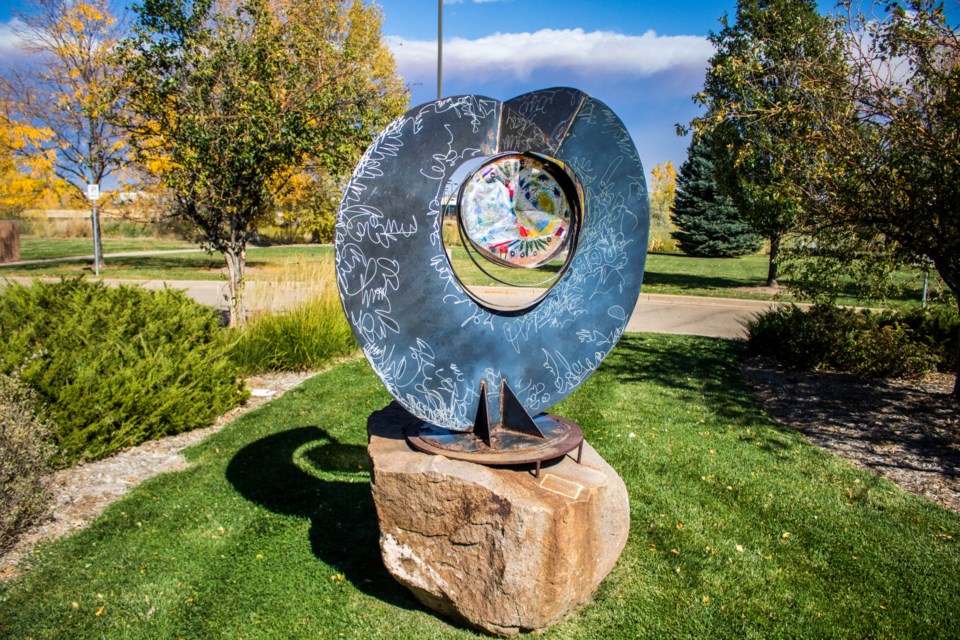 New Dancing Moon IX outside the Longmont Museum (Photo by Matt Maenpaa)