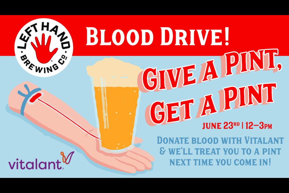 Left Hand Brewing Company is partnering with Vitalant for a blood drive in June