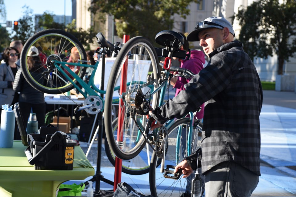 The bike stations at 14th and Bannock in Denver