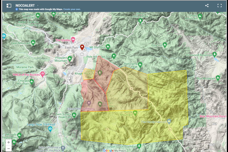 The Kruger Rock evacuation map courtesy of Larimer County