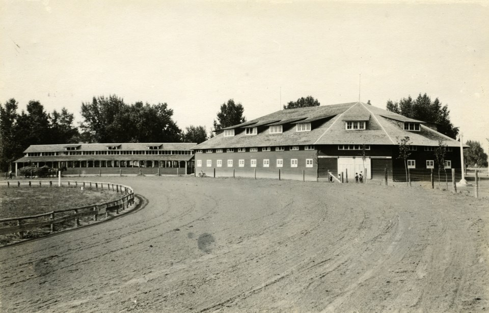 Roosevelt Park racetrack and barns