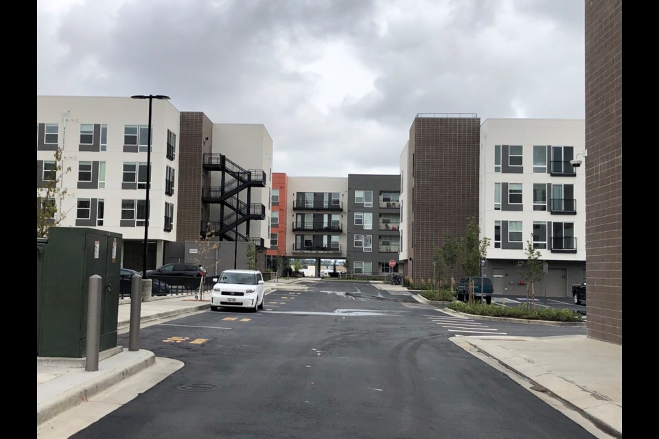 Four of five buildings at South Main Station, the mixed-use development at the former site of the Butterball turkey plant, are now complete. 
(Photo by Macie May)